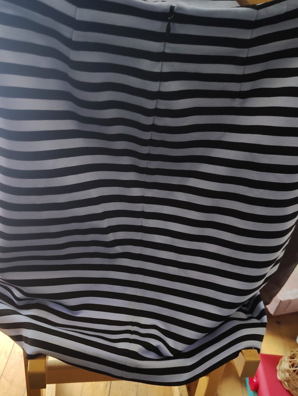 Black and White Striped Midi Skirt - Women's Classic Stripe